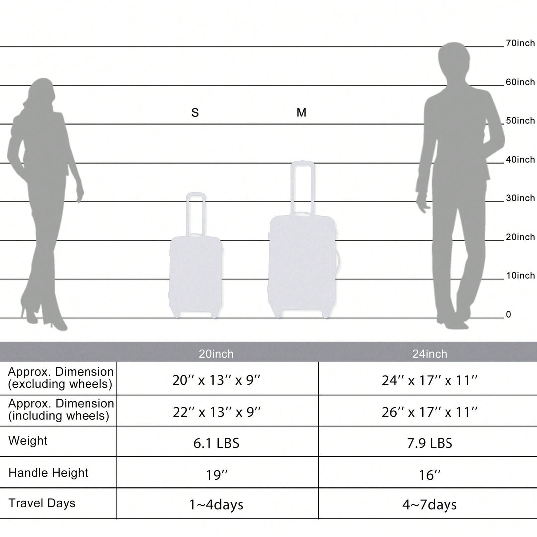 Expandable Lightweight 2-Piece Luggage Set With TSA Lock 20inch And 24inch Hard Shell Suitcases With 360 Spinner Wheels Image 9