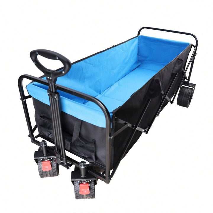 Extra Long Extender Wagon Cart, Folding Wagon Garden Shopping Beach Cart Image 1