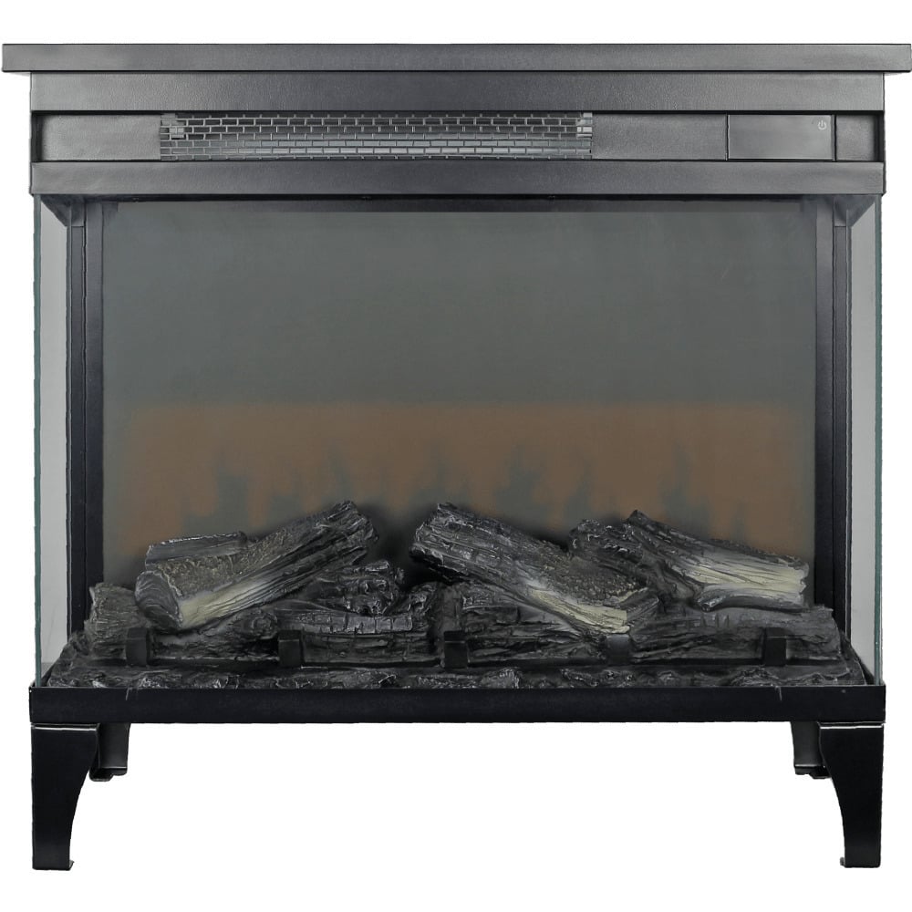 Elegant 24-Inch Three-Sided Glass Electric Fireplace With Stylish Feet - Contemporary Home Heating Solution Image 2