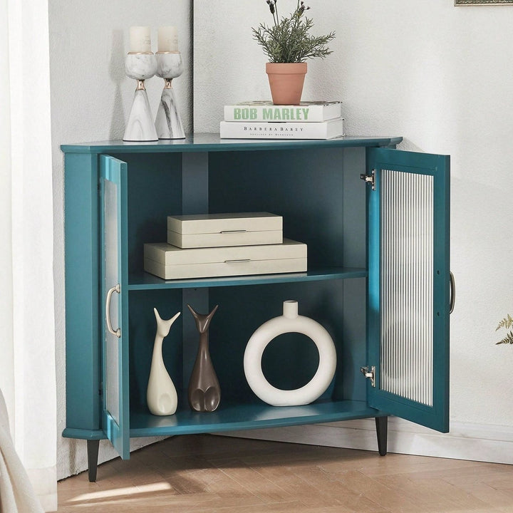 Corner Cabinet, Corner Night Stand, Free-Standing Storage Shelf Organizer Image 8