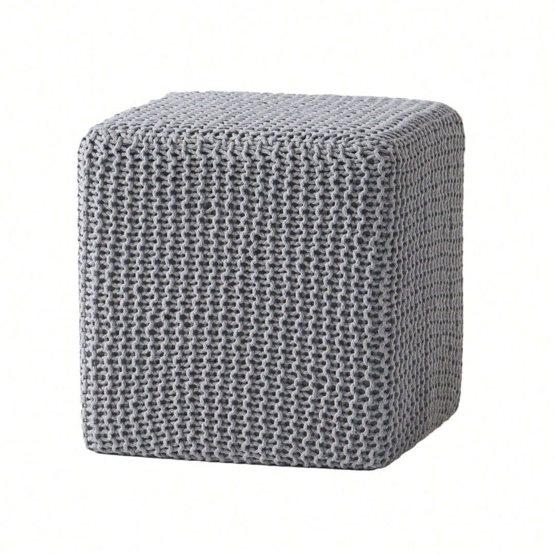 Cozy Knitted Foot Stool For Comfort And Style In Any Living Space Image 1