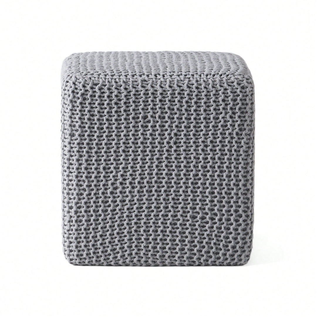 Cozy Knitted Foot Stool For Comfort And Style In Any Living Space Image 2