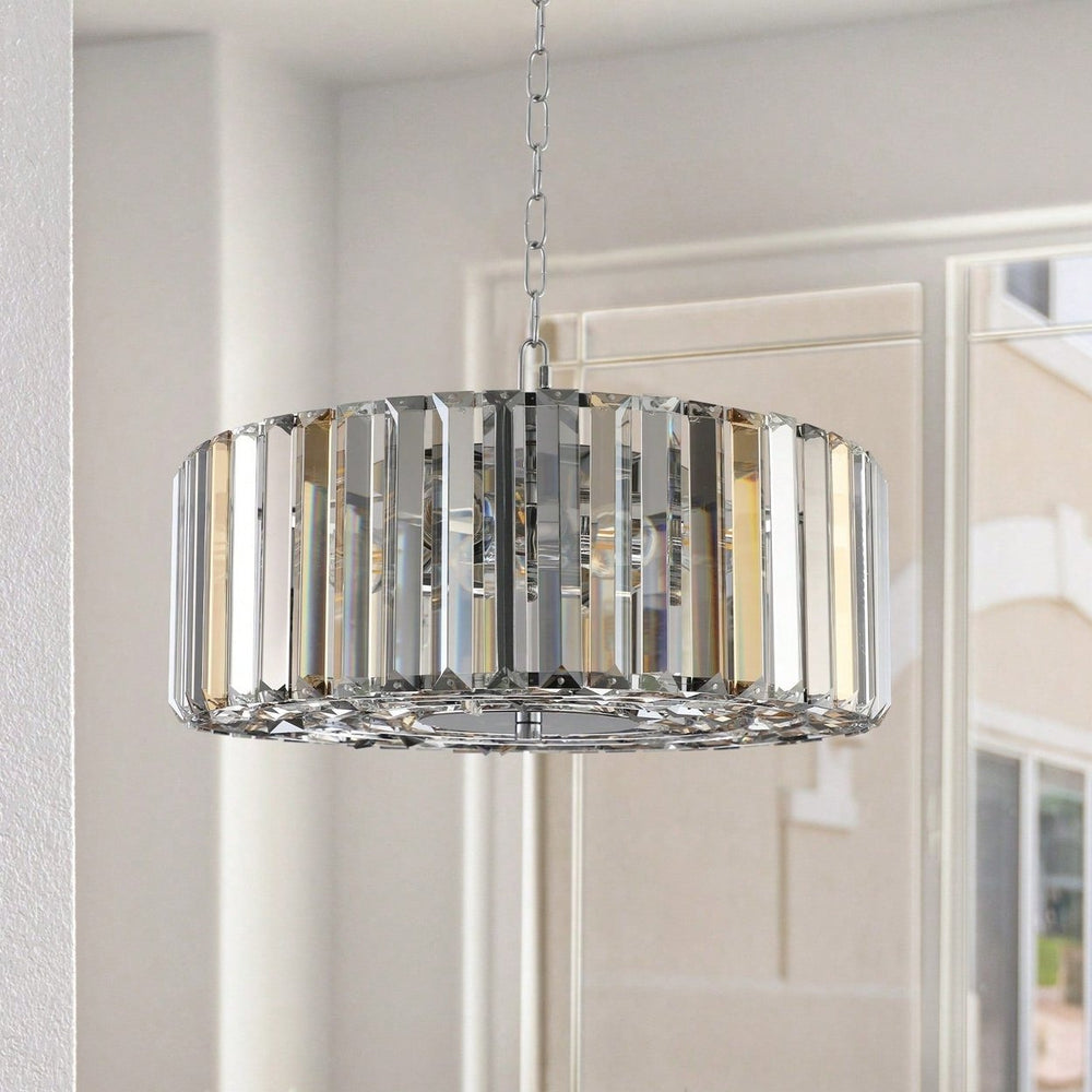 Crystal Chandelier For Living Room Round Lamp Luxury Light Fixture Image 2