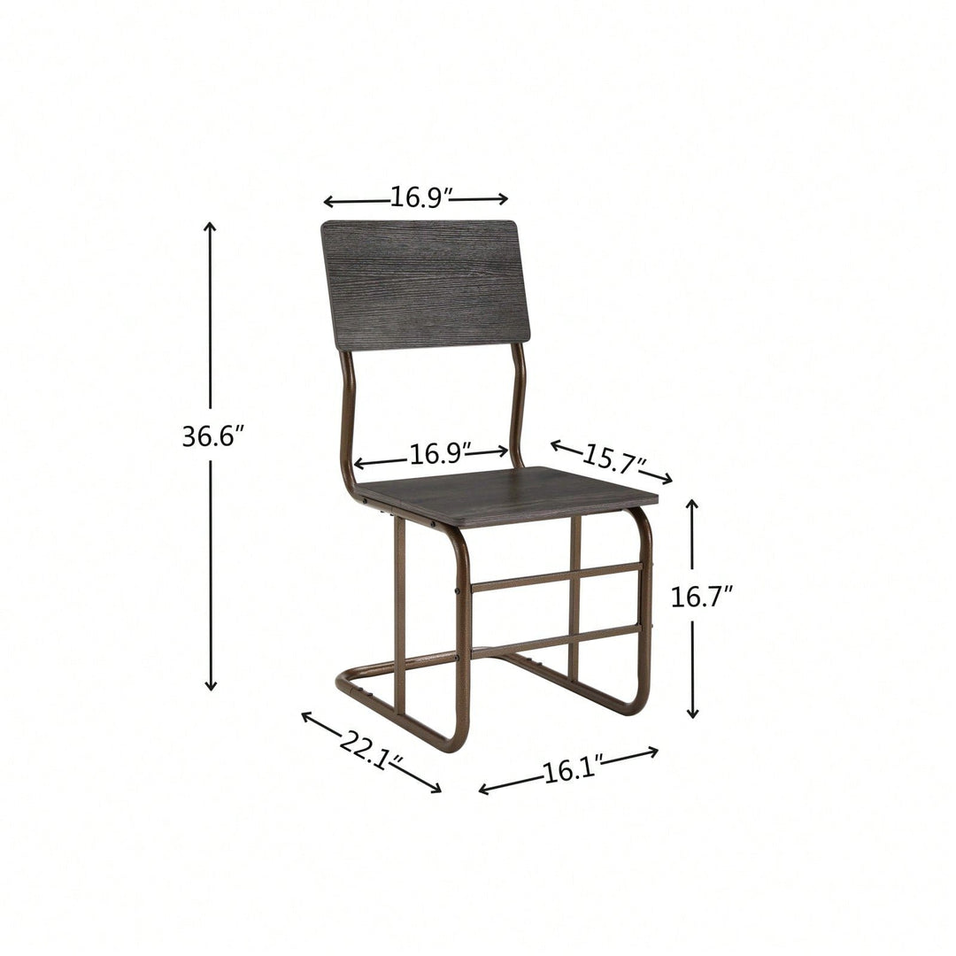 Compact 5-Piece Modern Dining Table Set for 4 with Wood Top and Metal Frame Ideal for Small Spaces Image 5