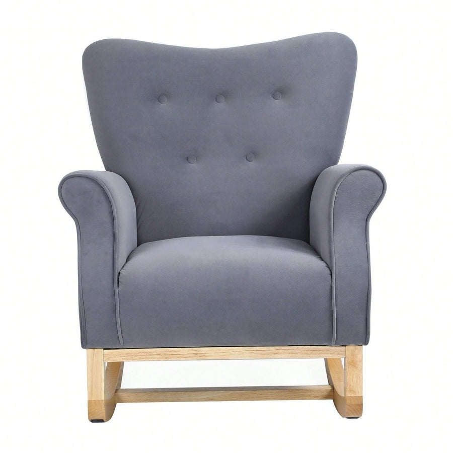 Contemporary Upholstered Rocking Chair for Nursery Playroom Bedroom Kids Accent Chair Image 1