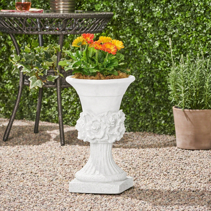 Decorative Lightweight Concrete Garden Urn Planter For Vibrant Outdoor Displays Image 4