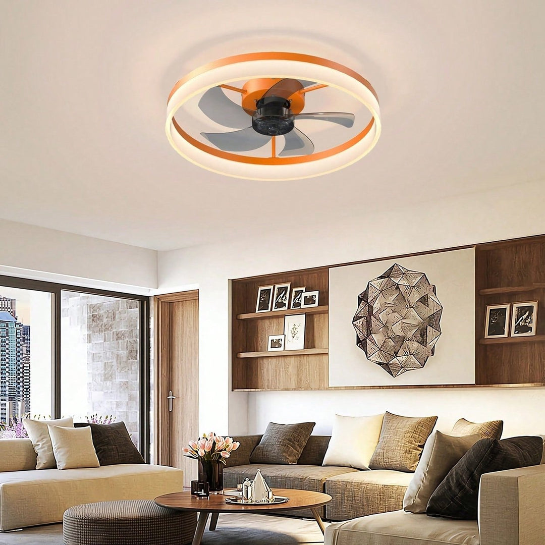 Dimmable LED Embedded Installation Of Thin Modern Ceiling Fans Image 1