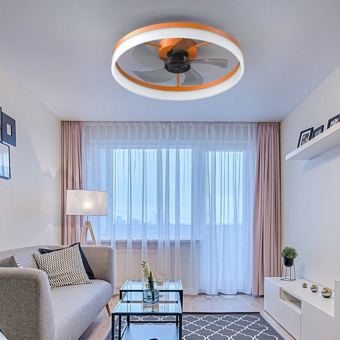 Dimmable LED Embedded Installation Of Thin Modern Ceiling Fans Image 2