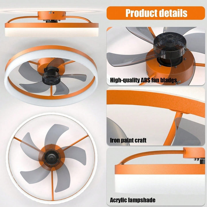 Dimmable LED Embedded Installation Of Thin Modern Ceiling Fans Image 7