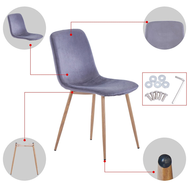 Dining Chair 4PCS GRAY Modern style technology.Suitable for restaurants, cafes, taverns, offices, living rooms, Image 7