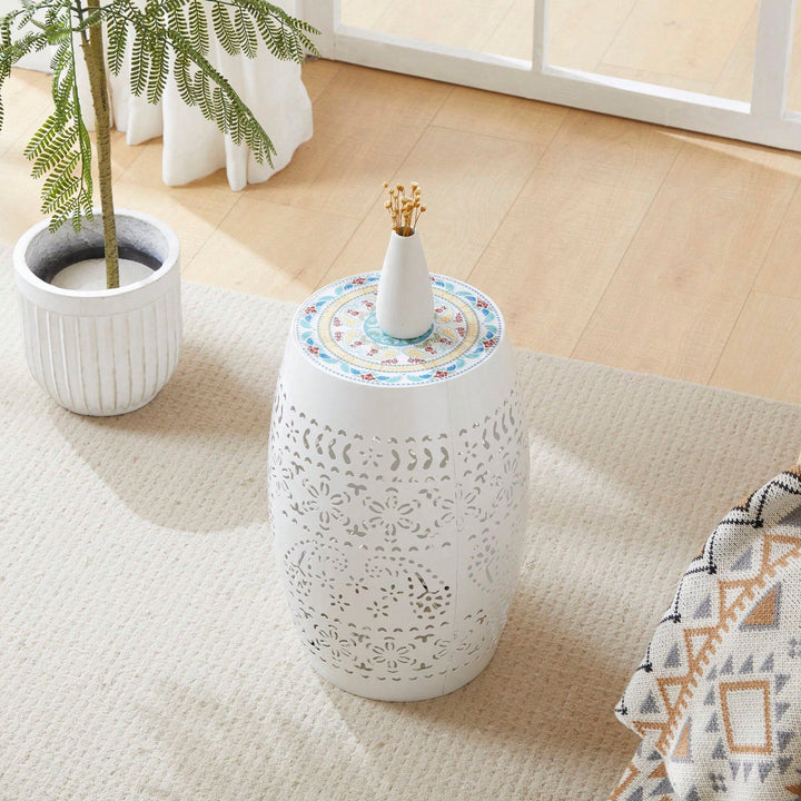 Elegant White 12-Inch Side Table For Versatile Image 9