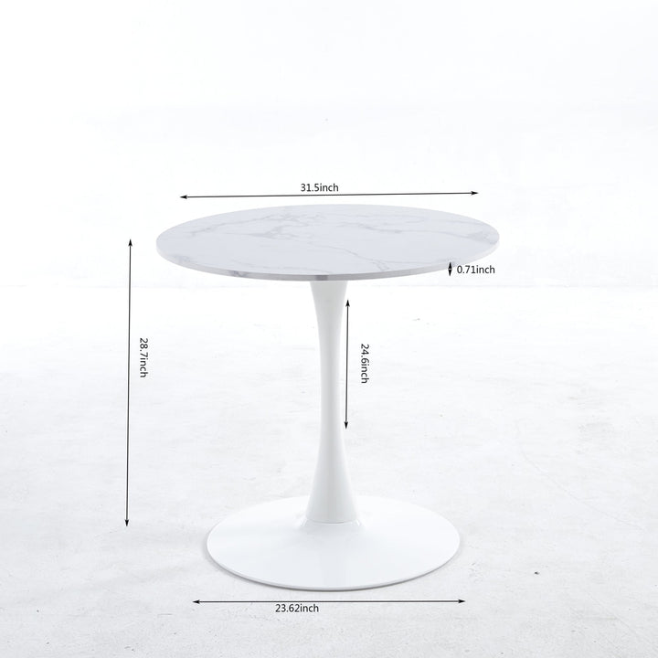 Elegant White Marble Dining Table  Modern MDF Kitchen Table and Executive Desk - Perfect for Dining Room and Home Image 9