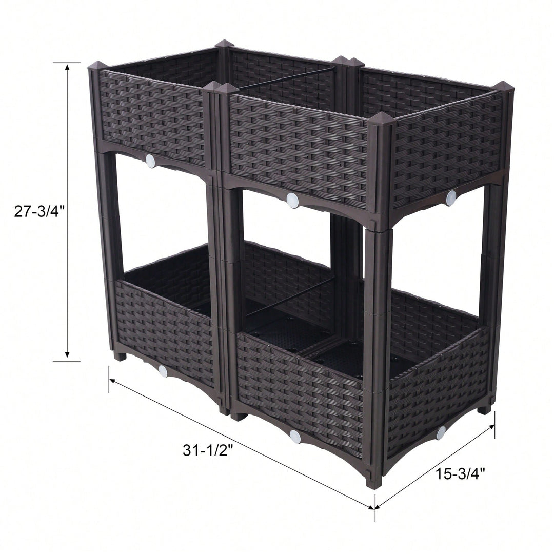 Elevated Garden Bed With Drainage Plug - Outdoor Planter Box For Vegetables, Flowers, And Herbs - 31.5"X15.7"X27.7" Image 6