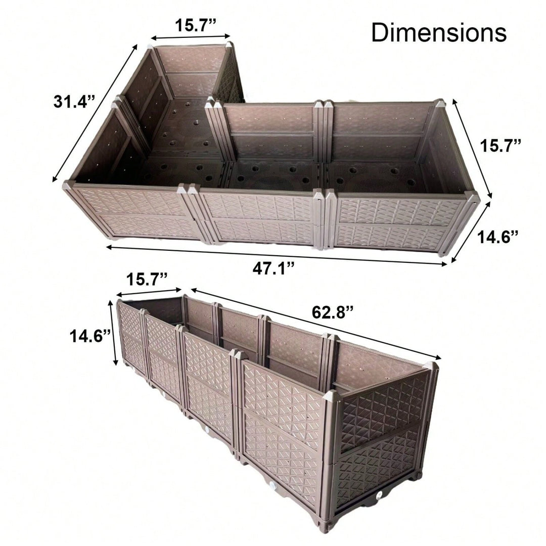 Elevated Rectangular Garden Bed Planter Box for Indoor Outdoor Vegetables Herbs and Flowers Self-Watering Durable Image 4