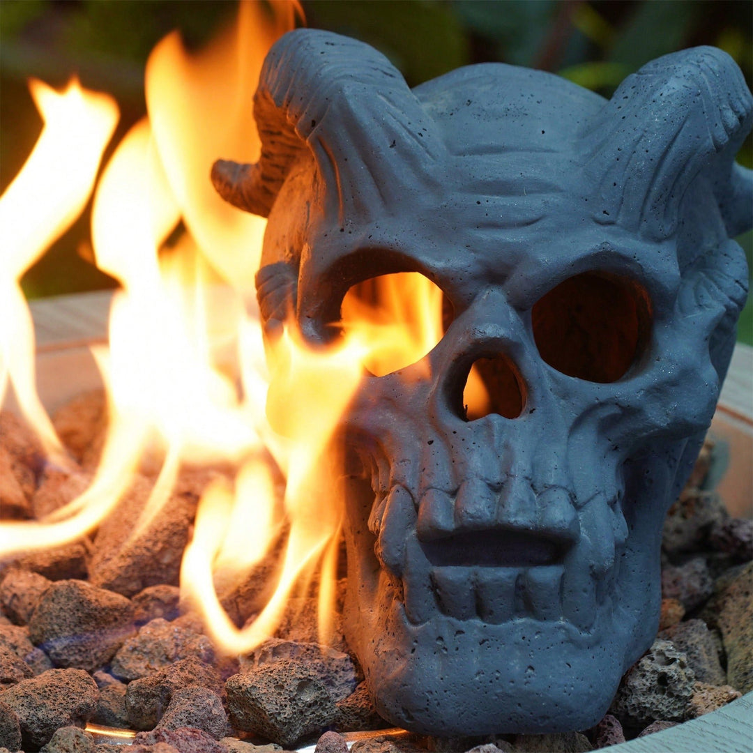 Fireproof Imitation Skull Gas Log For Natural Gas Or Propane Fireplaces, Fire Pits, Campfires, , And BBQs Image 8