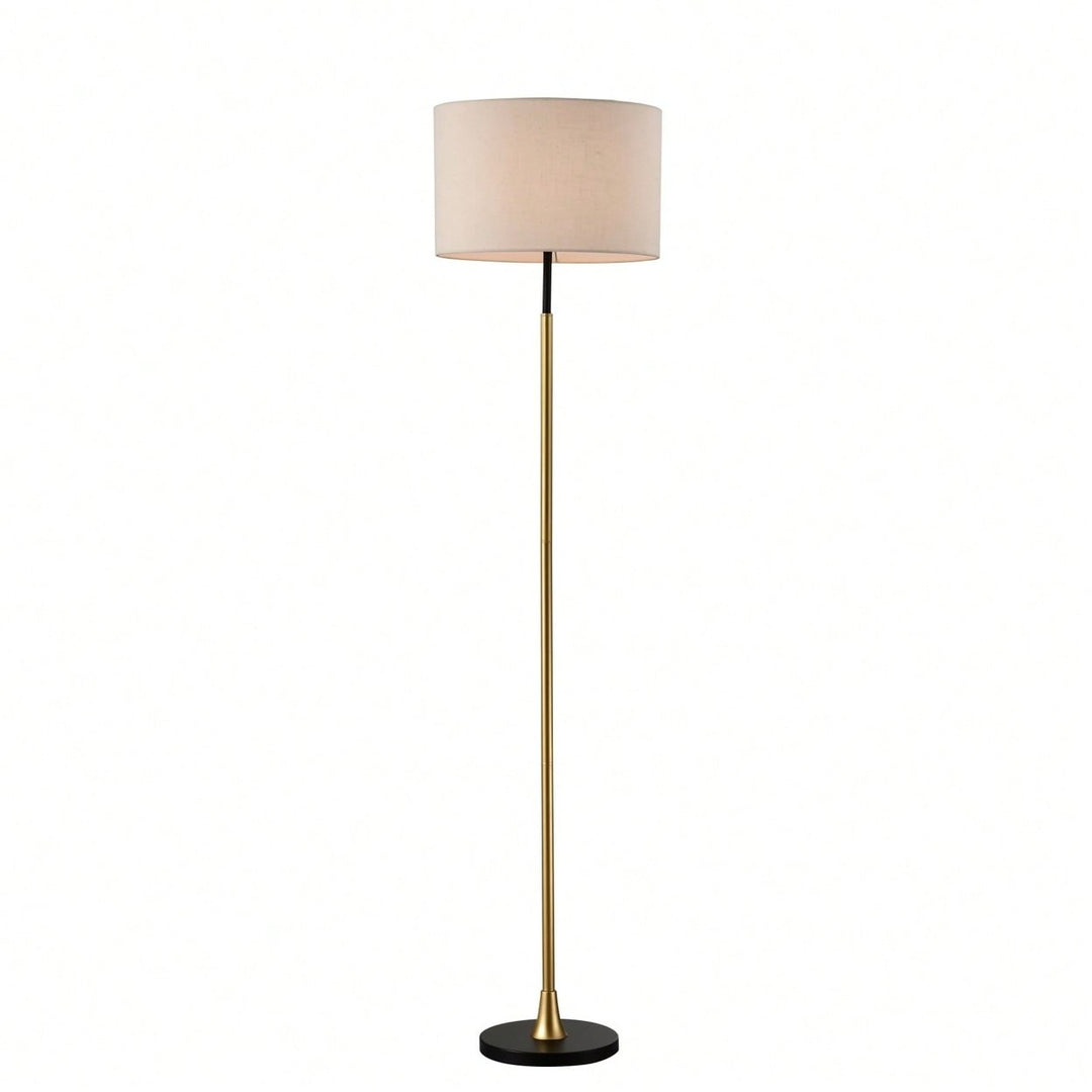 Floor Lamp For Living Room With Beige Lampshade, Standing Lamp Tall Industrial Floor Lamp Reading For Bedroom, Office Image 1