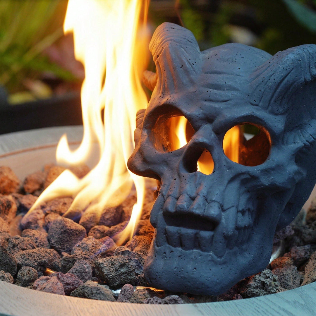 Fireproof Imitation Skull Gas Log For Natural Gas Or Propane Fireplaces, Fire Pits, Campfires, , And BBQs Image 9