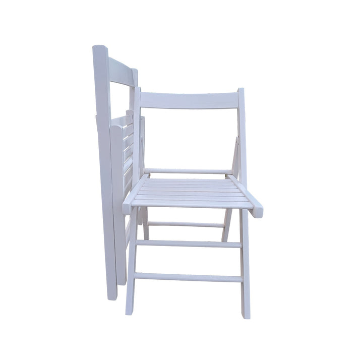 Folding Chair - Space-Saving Design, Lightweight and Portable, Comfort Seating for Indoor/Outdoor Use, White - Set of 2 Image 5