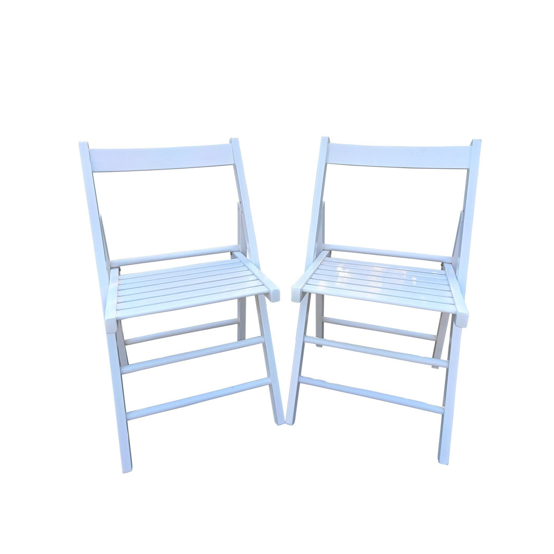 Folding Chair - Space-Saving Design, Lightweight and Portable, Comfort Seating for Indoor/Outdoor Use, White - Set of 2 Image 6