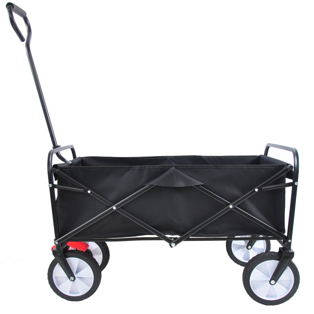 Folding Garden Wagon Cart for Shopping, Beach and Outdoor Use - Lightweight Portable Collapsible Cart (Black) Image 7