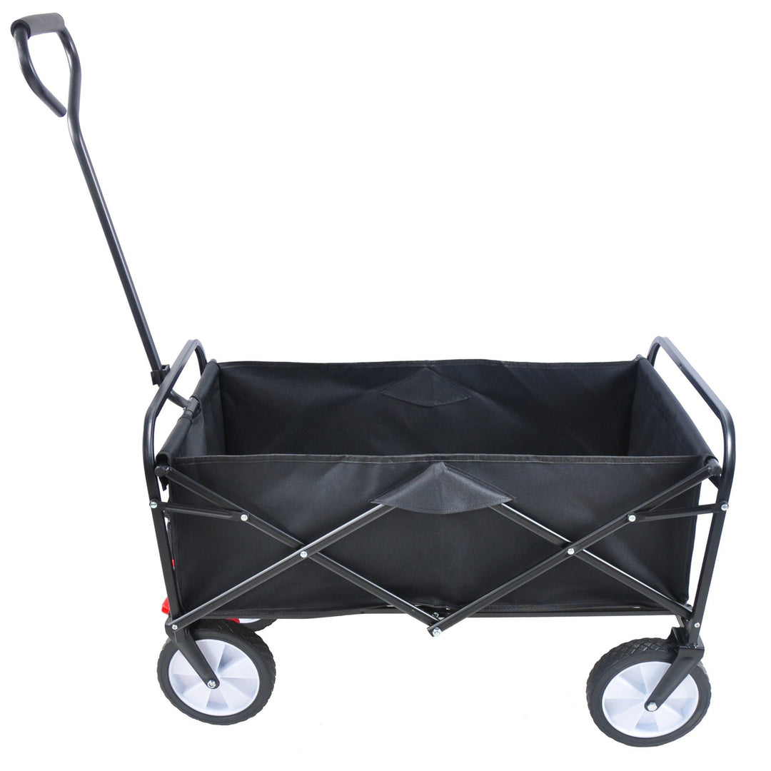 Folding Garden Wagon Cart for Shopping, Beach and Outdoor Use - Lightweight Portable Collapsible Cart (Black) Image 10