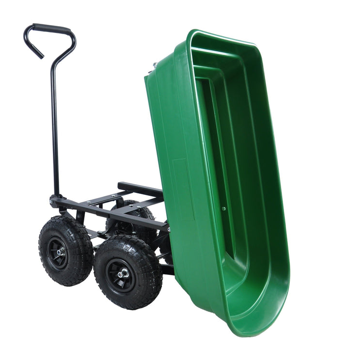 Folding Poly Garden Dump Truck  10 Pneumatic Tires, 300 lb Capacity, 75L Steel Frame Utility Cart Image 5