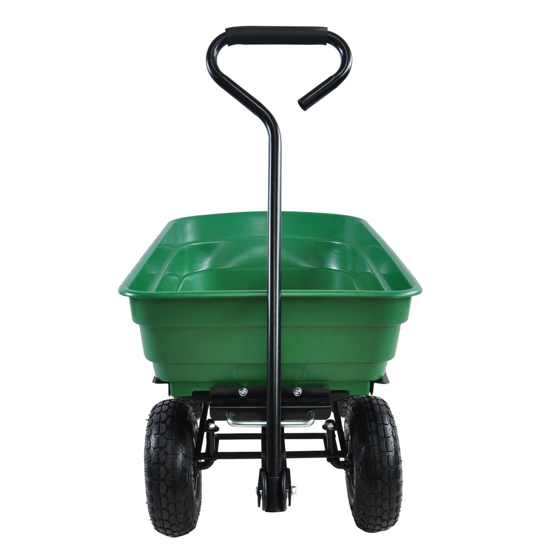 Folding Poly Garden Dump Truck  10 Pneumatic Tires, 300 lb Capacity, 75L Steel Frame Utility Cart Image 7