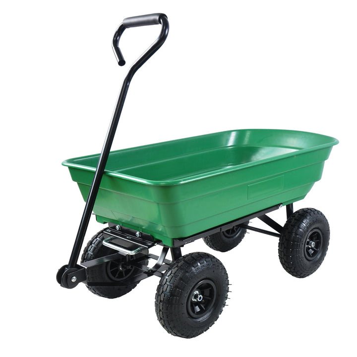 Folding Poly Garden Dump Truck  10 Pneumatic Tires, 300 lb Capacity, 75L Steel Frame Utility Cart Image 9