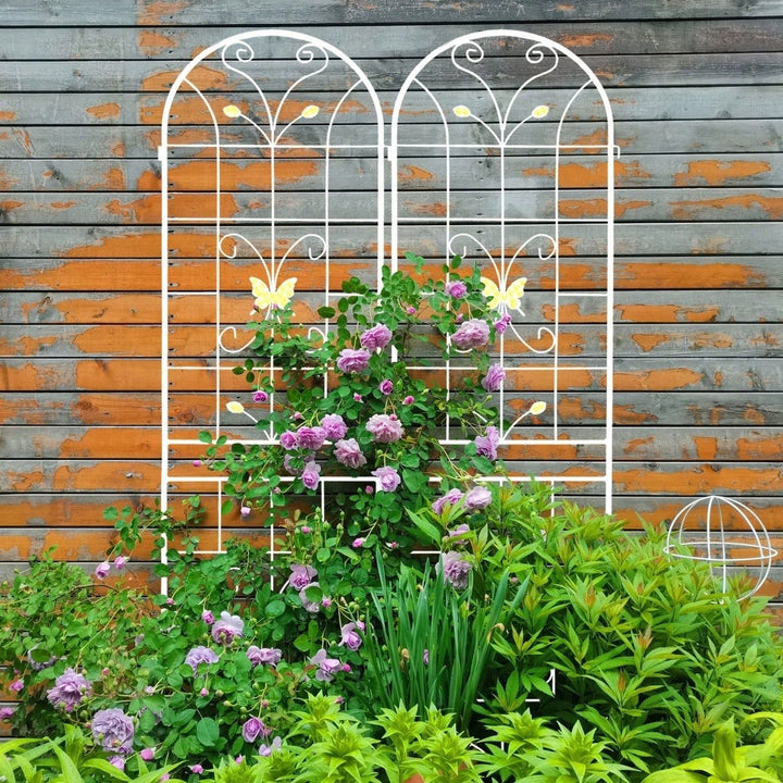 Expandable Metal Garden Trellises 4 Pack 86.7 x 19.7 Inch Rustproof Plant Support for Climbing Vines and Flowers Image 2