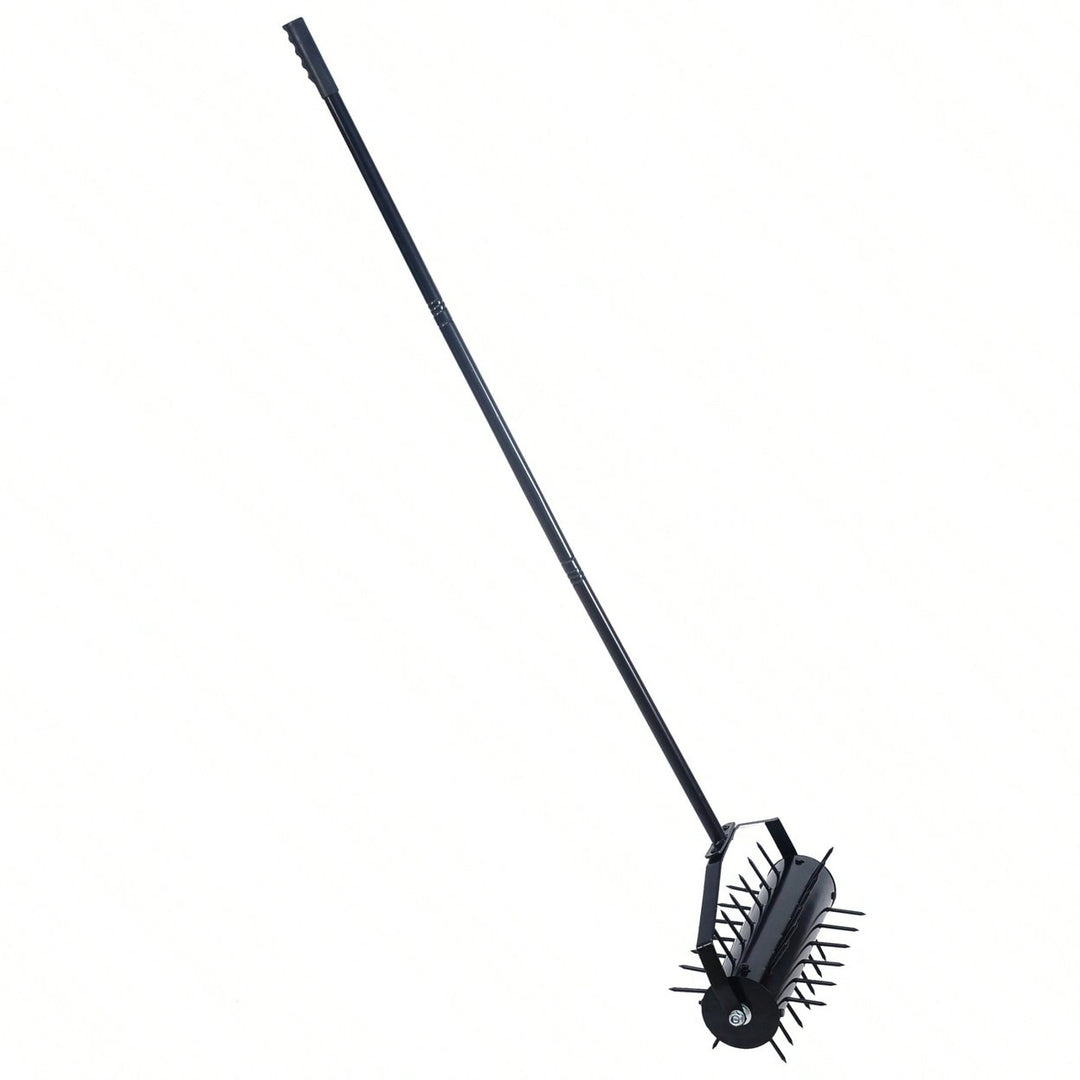 Manual Lawn Aerator with 58 Inch Handle for Enhanced Soil Aeration and Drainage for Healthier Lawns and Gardens Image 1