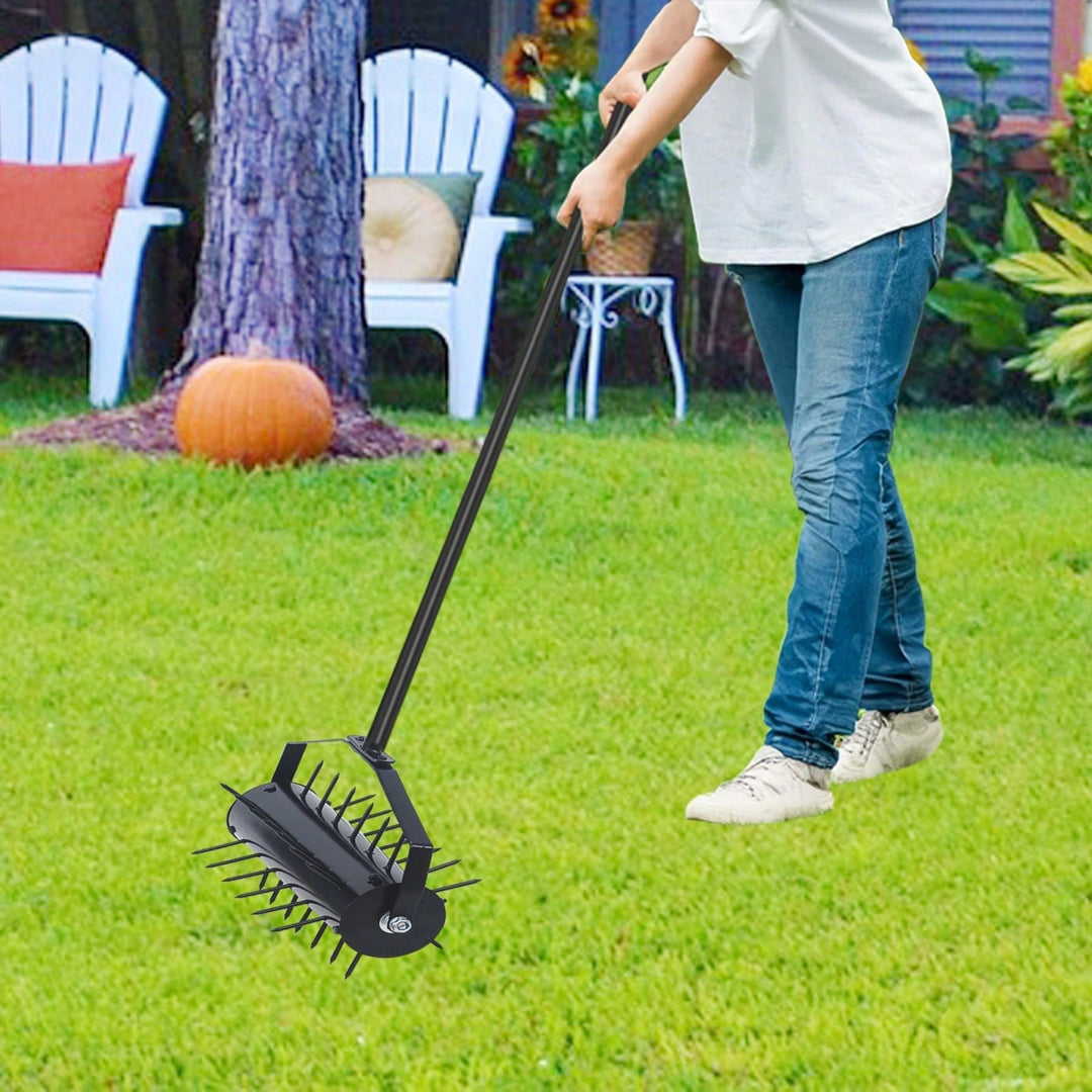 Manual Lawn Aerator with 58 Inch Handle for Enhanced Soil Aeration and Drainage for Healthier Lawns and Gardens Image 3