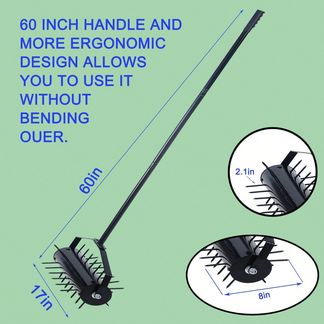 Manual Lawn Aerator with 58 Inch Handle for Enhanced Soil Aeration and Drainage for Healthier Lawns and Gardens Image 6