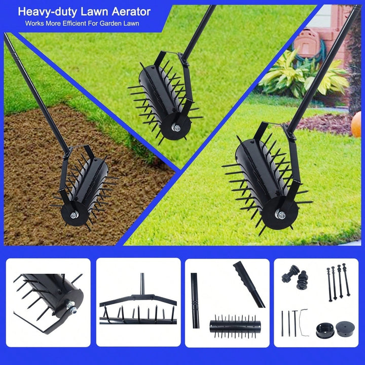 Manual Lawn Aerator with 58 Inch Handle for Enhanced Soil Aeration and Drainage for Healthier Lawns and Gardens Image 8