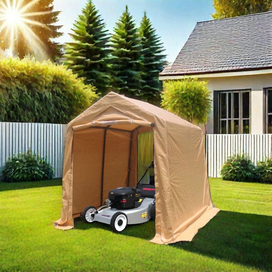 Heavy Duty 7x12ft Outdoor Storage Shelter Portable Garage For Motorcycle, Bike, Garden Tools, ATV, G Image 1