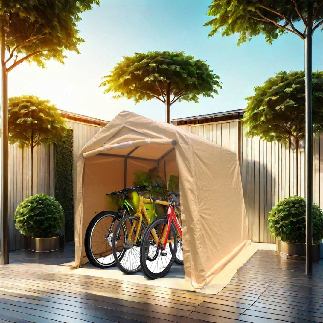 Heavy Duty 7x12ft Outdoor Storage Shelter Portable Garage For Motorcycle, Bike, Garden Tools, ATV, G Image 5