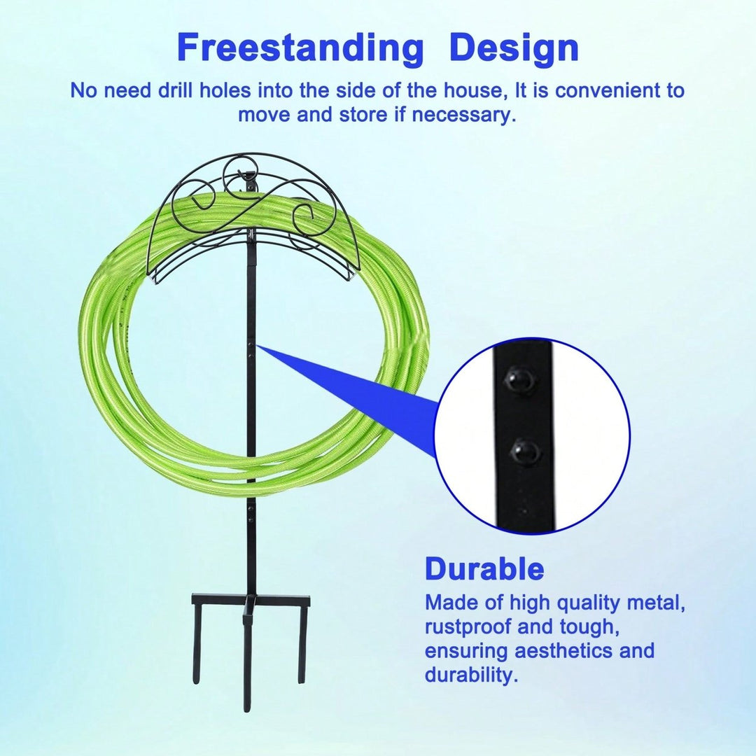 Heavy Duty Removable Freestanding Garden Hose Holder For Outdoor Patio - Detachable And Space-Saving Design Image 9