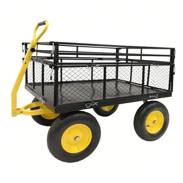 Heavy Duty Steel Garden Cart With 1400 Lbs Capacity And Versatile Features Image 1