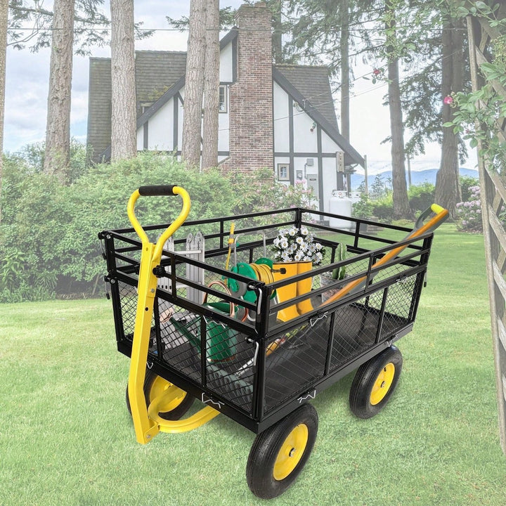 Heavy Duty Steel Garden Cart With 1400 Lbs Capacity And Versatile Features Image 2