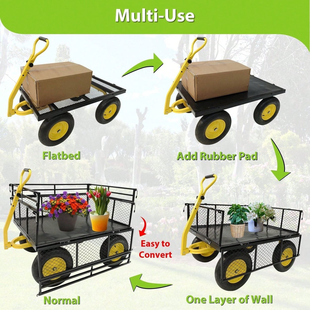 Heavy Duty Steel Garden Cart With 1400 Lbs Capacity And Versatile Features Image 5