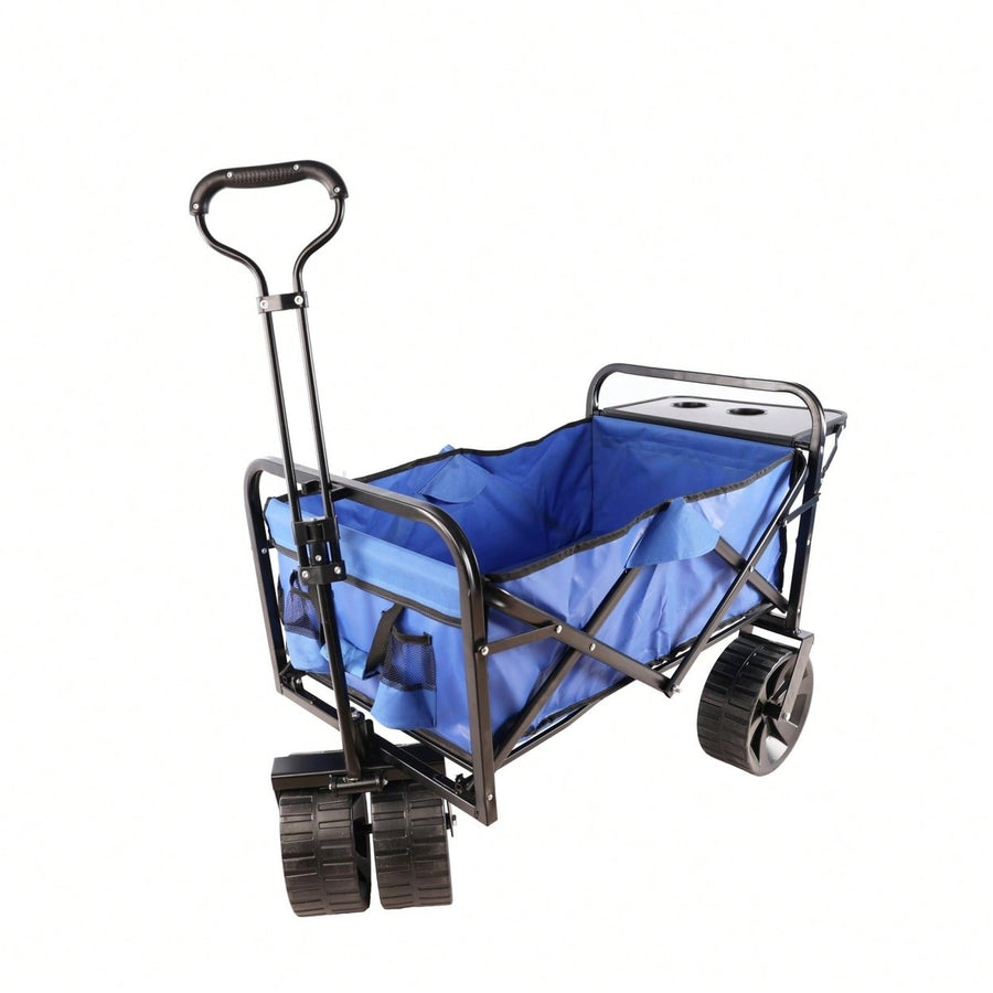 Heavy-Duty Folding Garden Cart with Removable Sun Shade and 360-Degree Wheels for Easy Outdoor Maneuverability Image 1