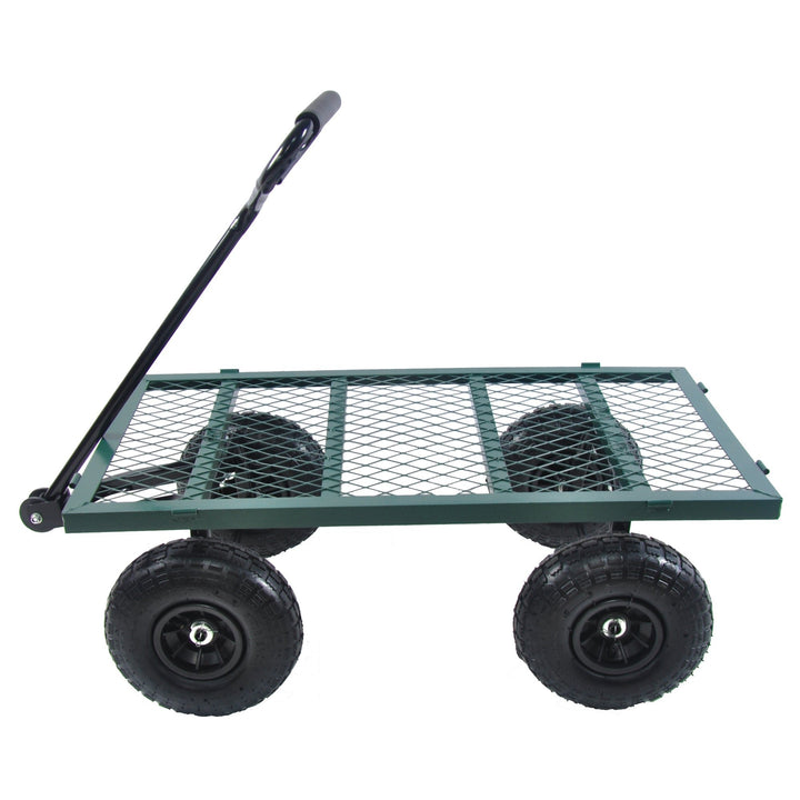 Heavy-Duty Garden Cart - Green Wagon Truck for Easy Firewood Transport and Outdoor Use Image 9