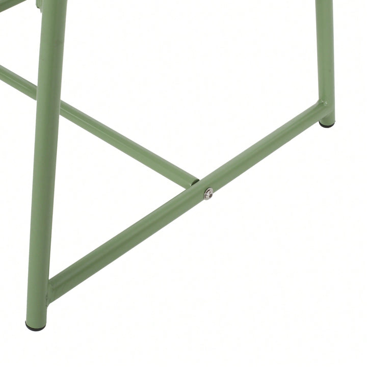 Iron Outdoor Side Table With Mesh Top And Modern Sled Base Design Image 7