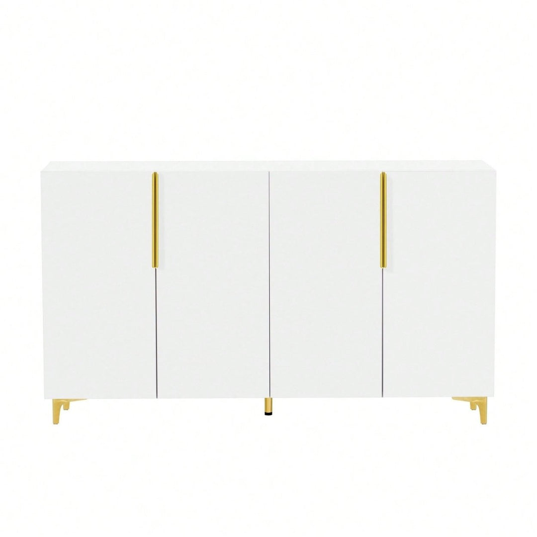 Glossy Finish Light Luxury Storage Cabinet, Adjustable, Suitable For Living Room, Study, Hallway Image 3