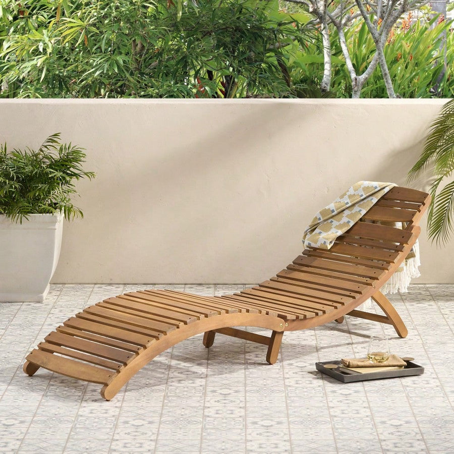 Grey Foldable Chaise Lounge For Outdoor Relaxation And Comfort Image 1