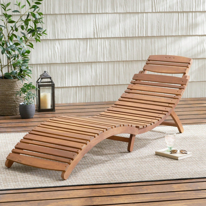 Grey Foldable Chaise Lounge For Outdoor Relaxation And Comfort Image 4