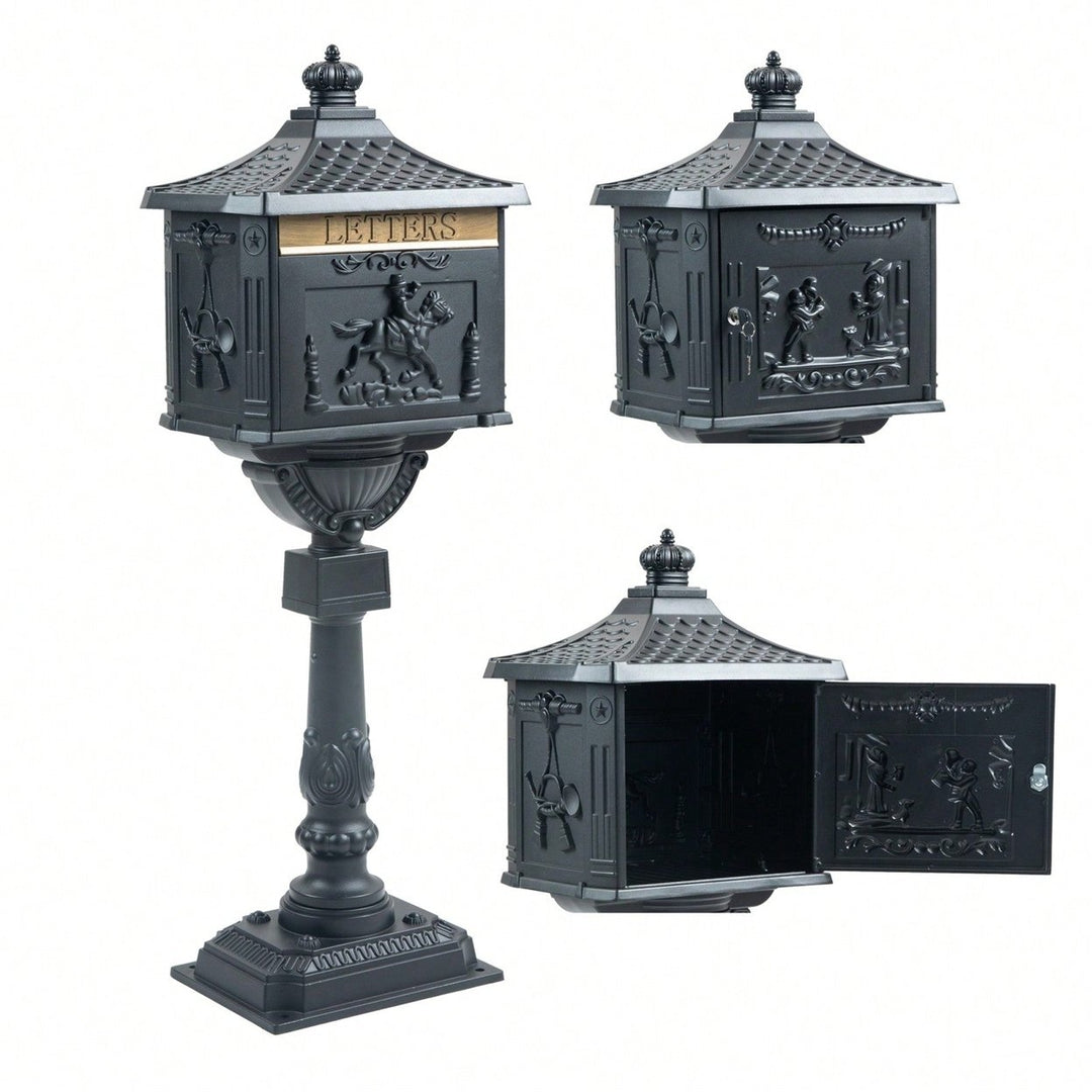 Mailbox - Cast Aluminum Mail Box Postal Box Security Heavy Duty Image 3