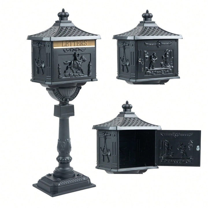 Mailbox - Cast Aluminum Mail Box Postal Box Security Heavy Duty Image 1