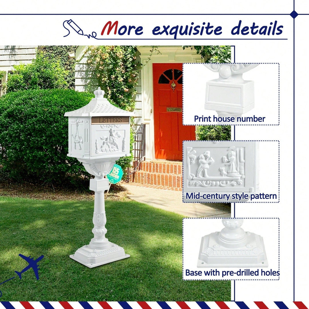 Mailbox - Cast Aluminum Mail Box Postal Box Security Heavy Duty Image 6