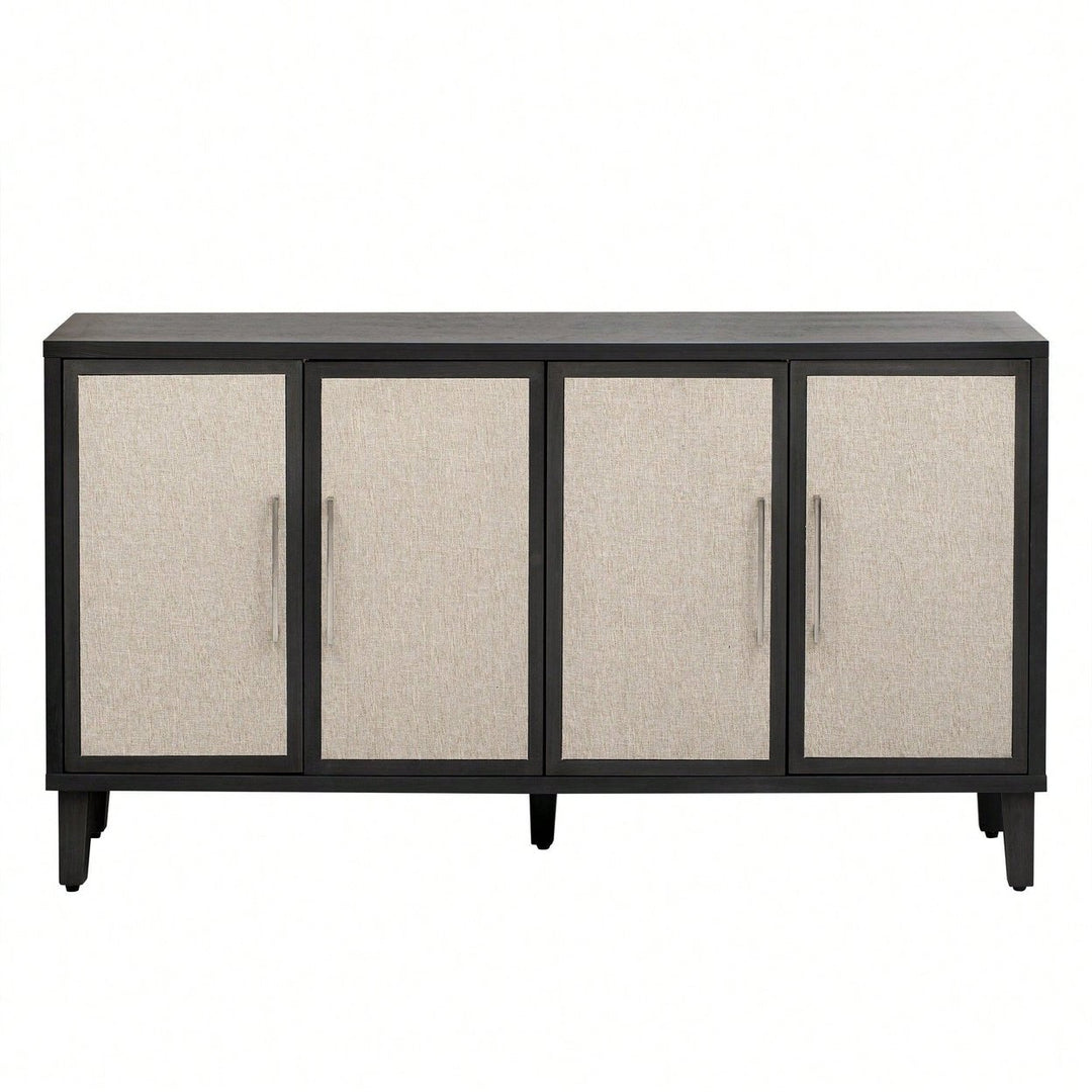 Light Luxury Style Cabinet With Four Linen Cabinet Doors,Suitable For Living Room,Study Room,Entrance Image 1