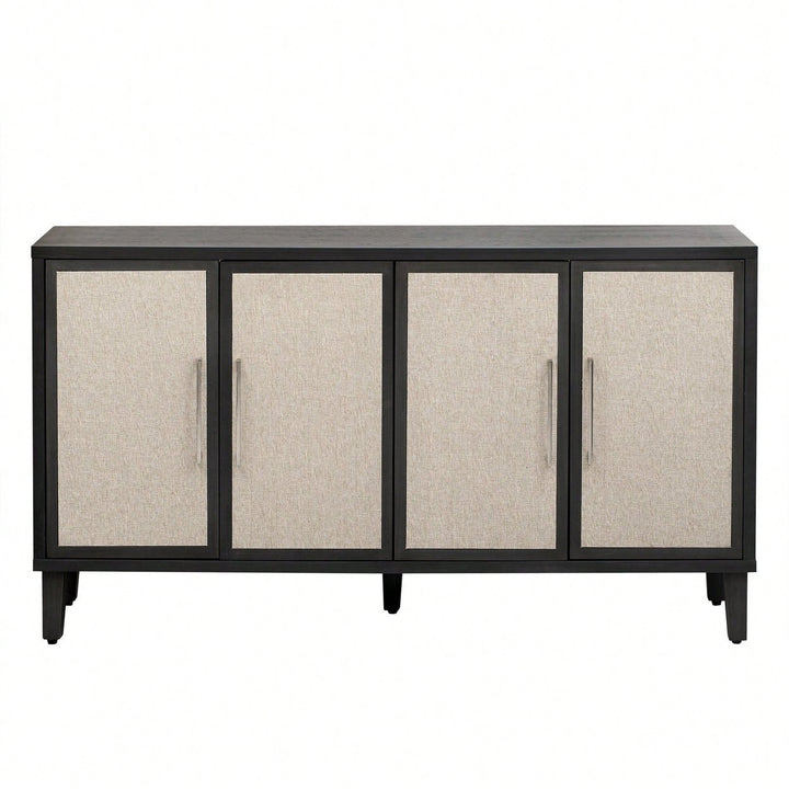 Light Luxury Style Cabinet With Four Linen Cabinet Doors,Suitable For Living Room,Study Room,Entrance Image 1